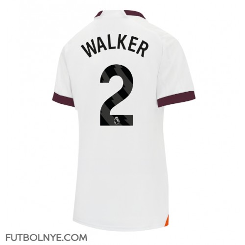 Camiseta Manchester City Kyle Walker #2 Visitante Equipación para mujer 2023-24 manga corta